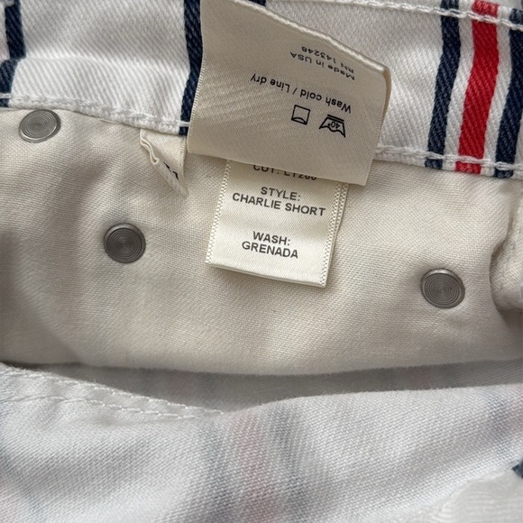 Reformation Charlie High Rise Grenada Red White & Blue Striped Denim Shorts 31 - Picture 10 of 10